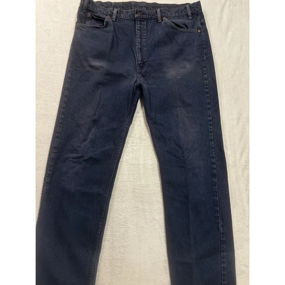 Vintage Levi's 505 Orange‎ Tab Jeans Men's Size 40x31.5 Y2K Zipper Fly Dark Wash